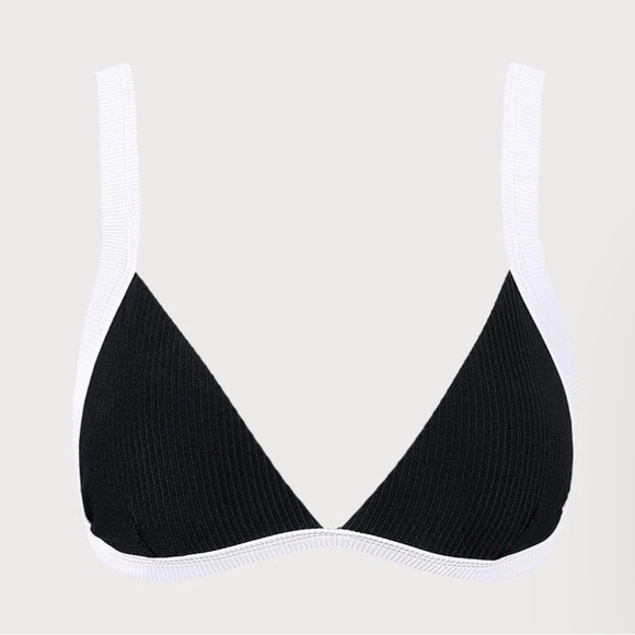 Contrast Trim Triangle Bikini Top - Picture 2 of 8